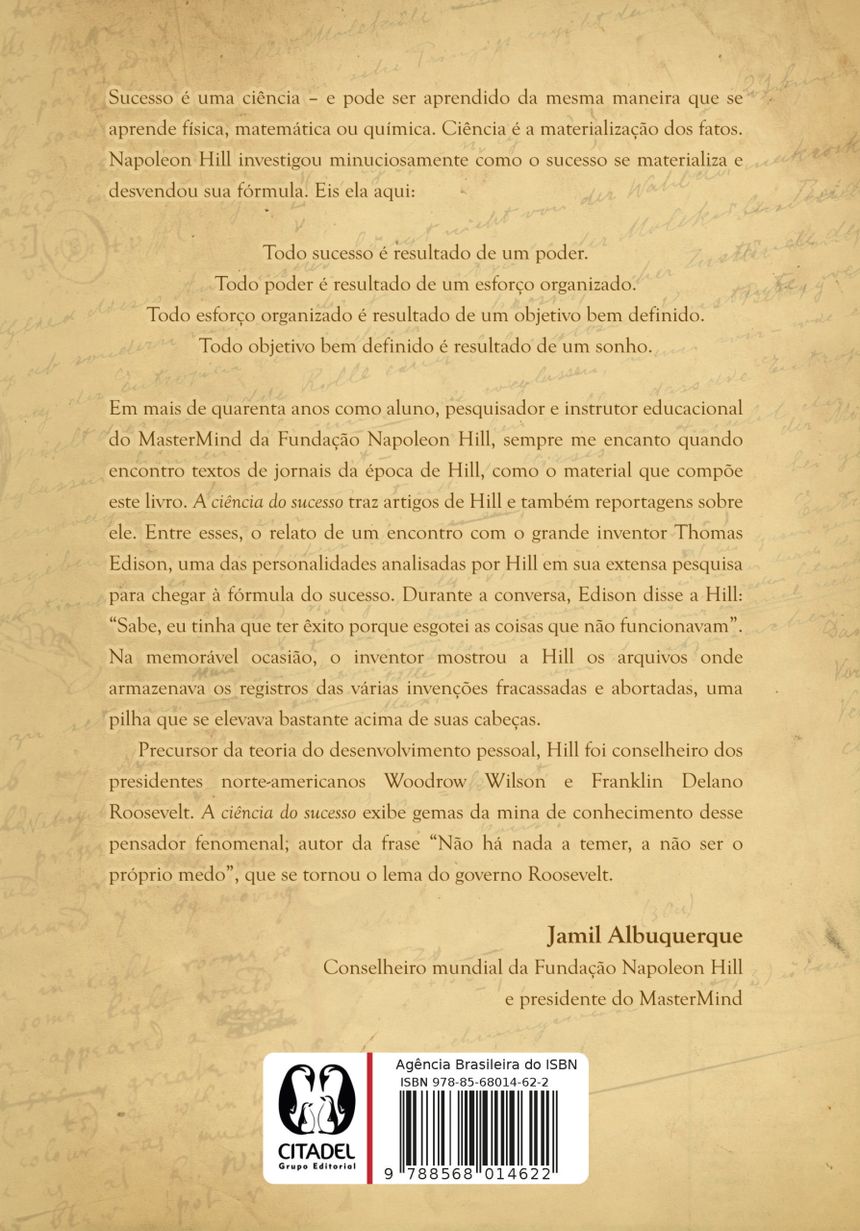 𝐀 𝐜𝐢𝐞̂𝐧𝐜𝐢𝐚 𝐝𝐨 𝐬𝐮𝐜𝐞𝐬𝐬𝐨 - Napoleon Hill CaravelaLivrosDoBrasil