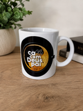 Caneca Café com Deus Pai | Branca CaravelaLivrosDoBrasil